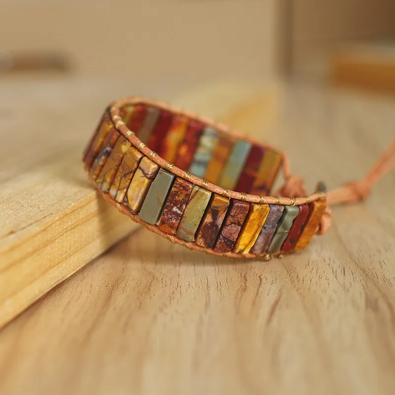 Чакра Boho кожаный браслет и браслет Пикассо оникс бисер для женщин мужчин Богемия браслет с подвесками ручная работа ювелирные изделия подарок