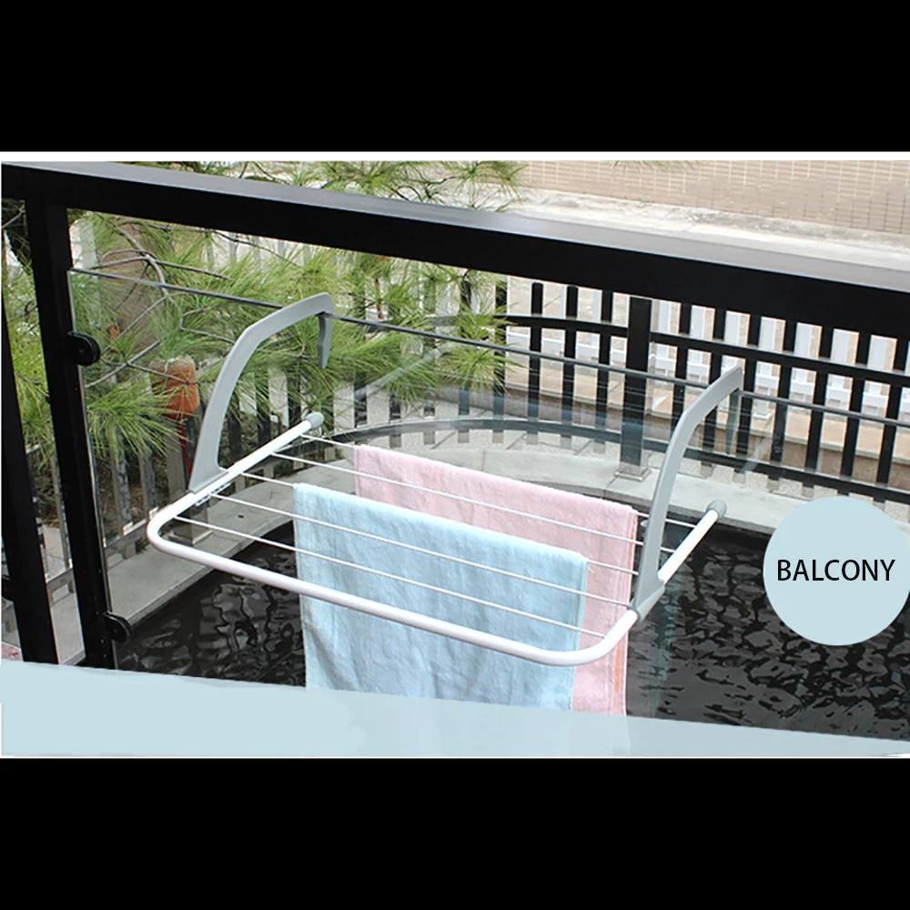 1pc Stainless Steel Drying Shoe Rack Portable Multi-function Window Laundry Balcony Towel Clothes Diaper Dryer Storage Rack