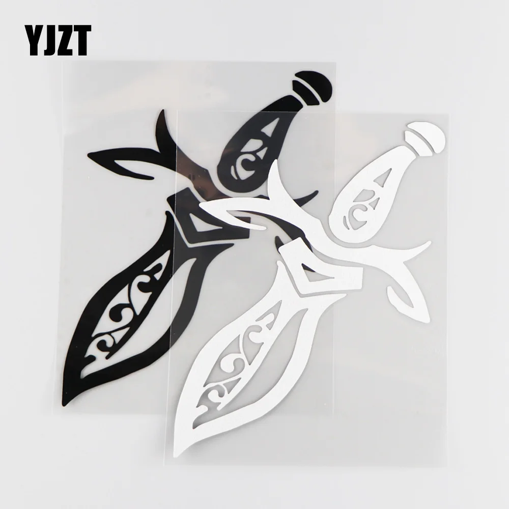 

YJZT 12.7CM*15.9CM Weapon Knife Creative Car Sticker Vinyl Decal Personalized Decoration 1A-0242