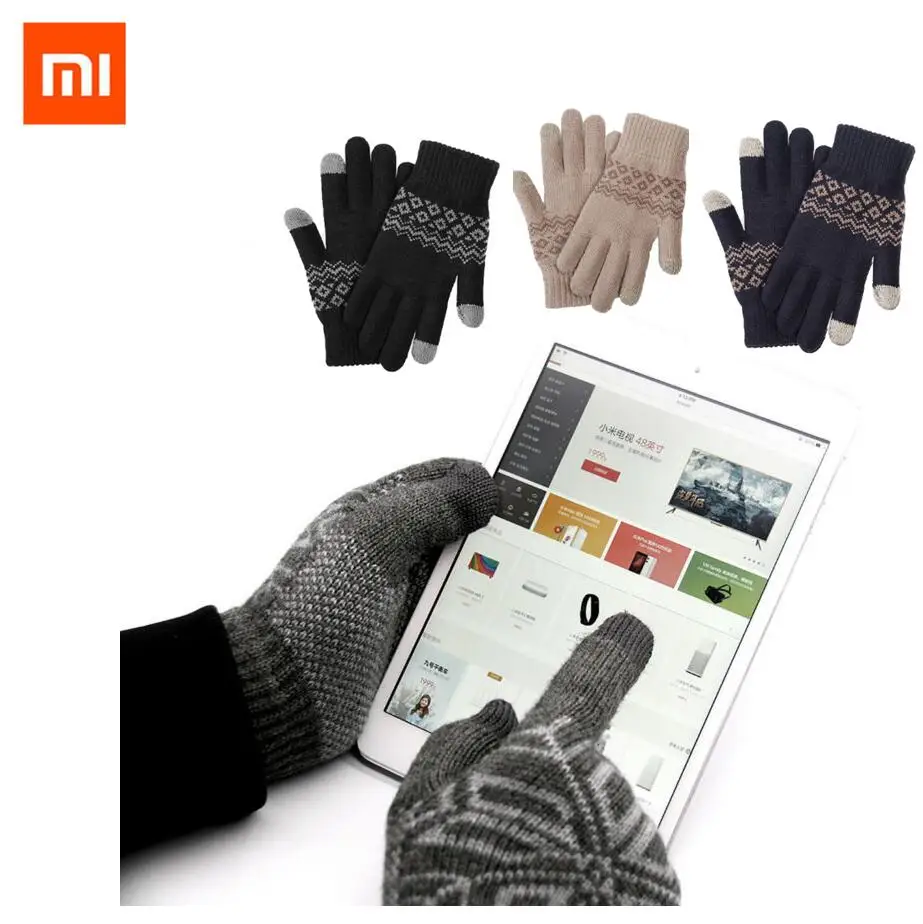 Xiaomi FO Сенсорный экран перчатки зимние теплые шерстяные перчатки для iphone 6s Xiaomi сенсорный экран телефон планшет кассовый аппарат подарок