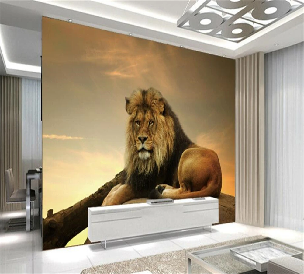 Большой 3D Фотофон с рисунком льва для телевизора гостиной спальни украшения