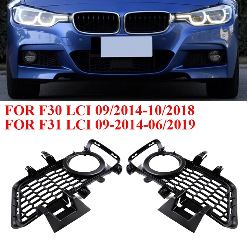 

Car Front Bumper Fog Light Grilles for-BMW 3 Series F30 F31 F35 51118062631 51118062632 Left&Right Side