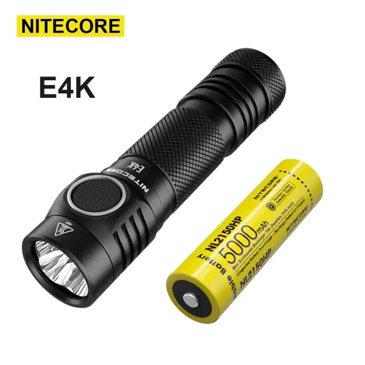 100% оригинал NITECORE E4K 4400 люмен 4 x CREE XP-L2 V6 светодиоды 21700 компактный EDC фонарик с