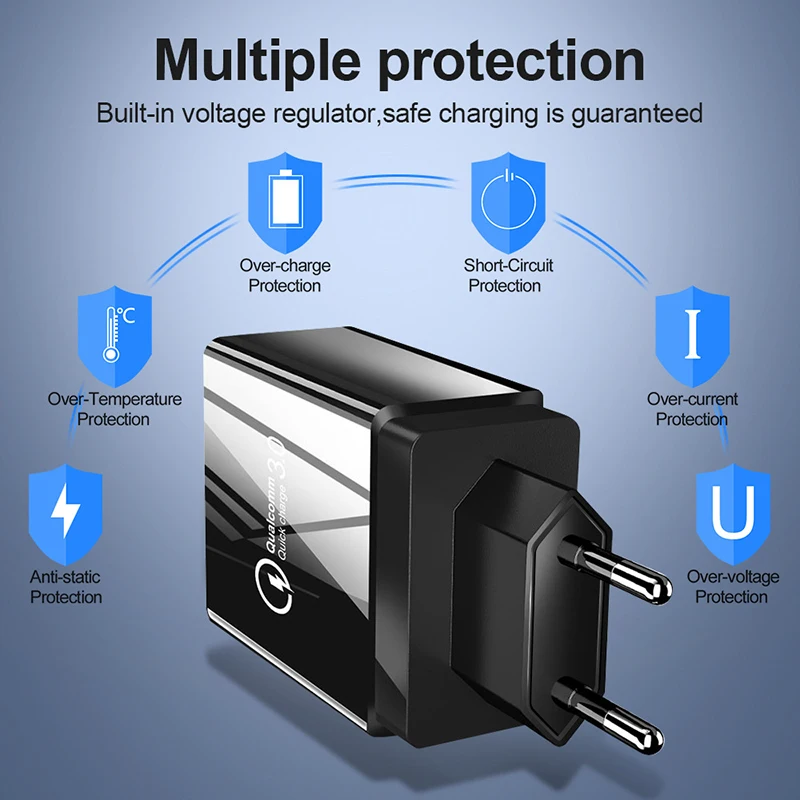 Быстрое настенное зарядное устройство Ugreen 3 0 QC 18 Вт USB QC3.0 для Samsung s10 Xiaomi iPhone Huawei