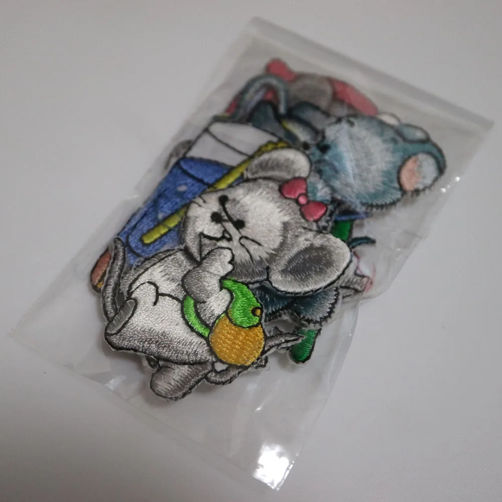 5 шт./лот нашивки для одежды с утюгом и мышью милая наклейка в форме животных