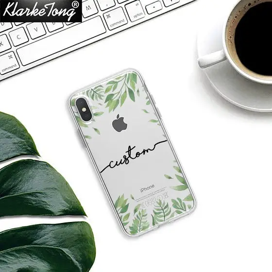 Blackname2 Персонализированное имя пользовательский чехол для телефона для iPhone 11 Xs MAX XR 8 7 6 Plus 5S цветок Единорог прозрачный силиконовый чехол - Color: Blackname2