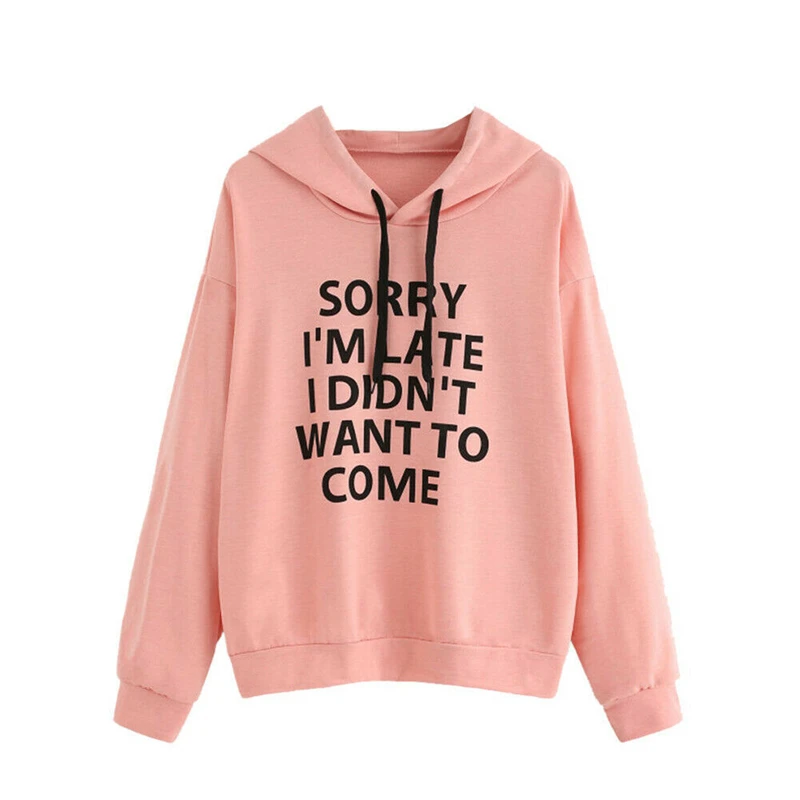 

New Women Letter Hoodies Sweatshirt Long Sleeve Hooded Casual Sweatshirts Women Girl Sports Pullover Tops Loose Hoodies Autumn