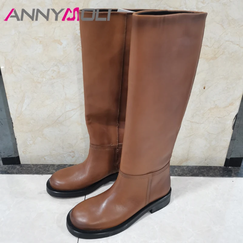 

Женские сапоги до колена из натуральной кожи, на платформе, 34-42