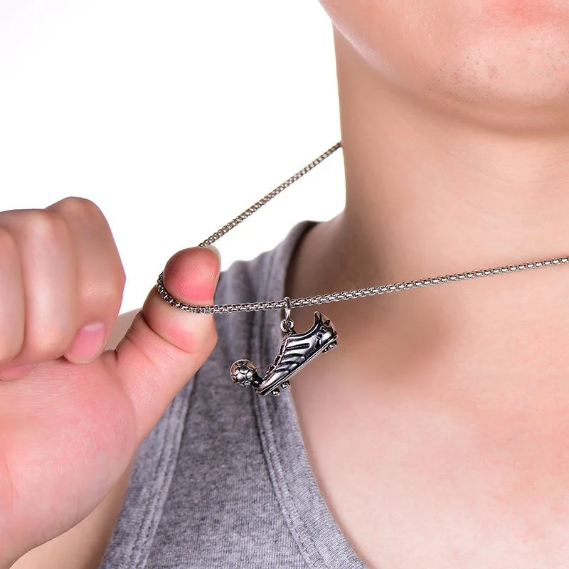 Мужское ожерелье с футбольной подвеской из нержавеющей стали лучший подарок