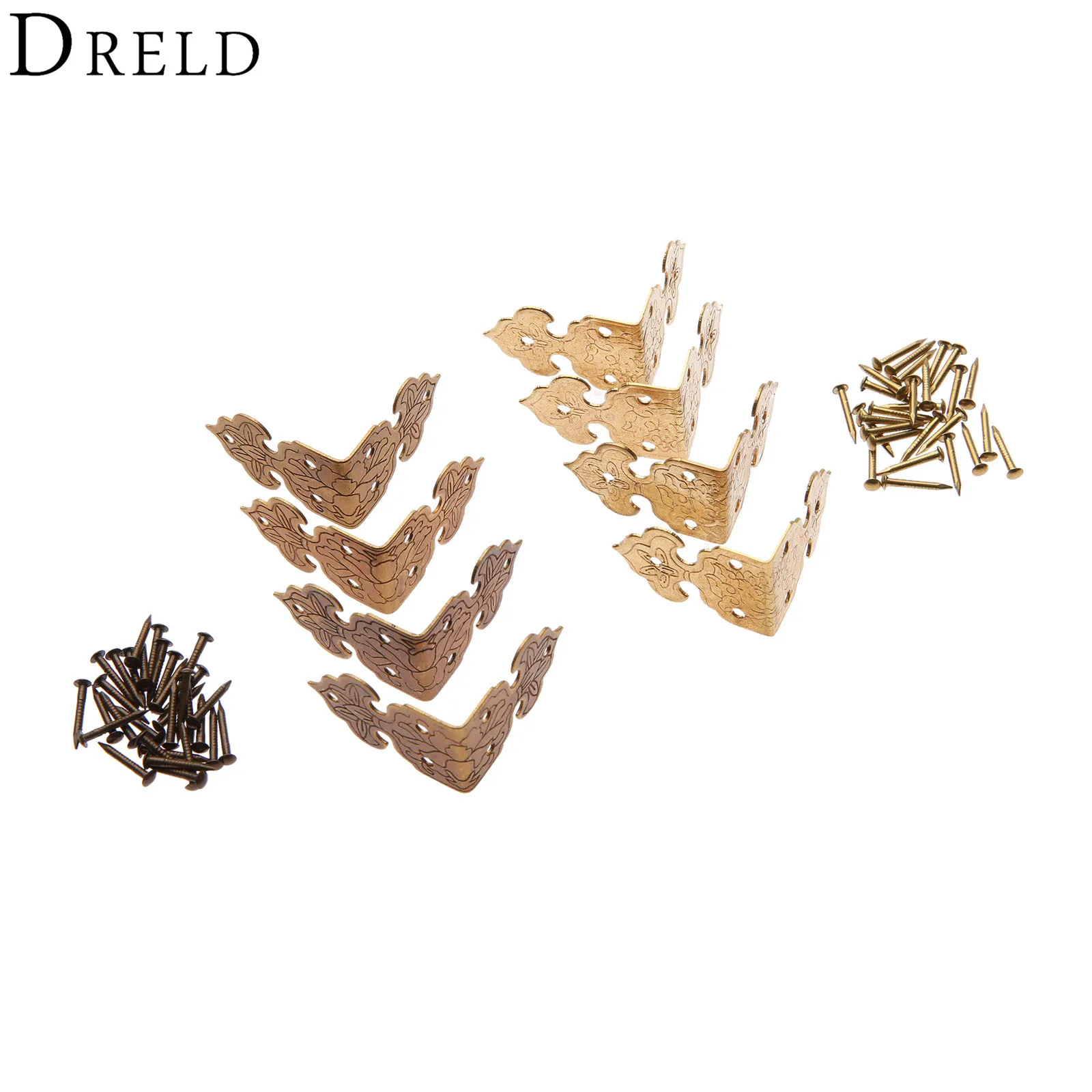 DRELD 4 шт. латунные деревянные ножки для ящика ножкой Угловой протектор китайский