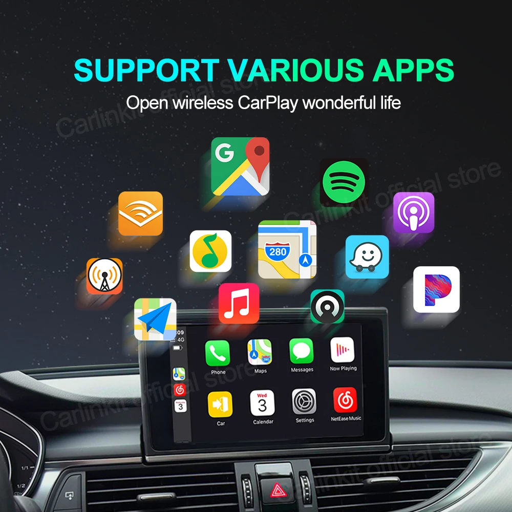 $82.60 Carlinkit 3.0 Wireless Carplay Dongle USB Adapter for Audi Benz Mazda Porsche Volkswagen Volvo Ford Citroen Honda Nissan Haval