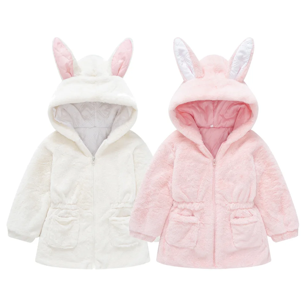 

2021 New Winter Fashion Hot-Selling Keep Warm Girls' For Fleece Child Zipper Hooded Jacket 2 3 4 5 6Y