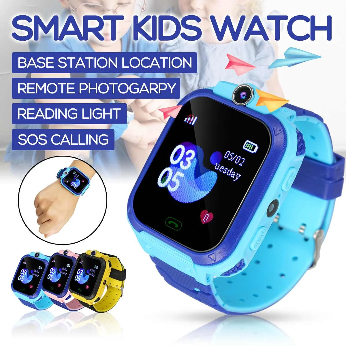 LBS трекер Детские умные часы сенсорный экран защита от потери базовая станция SOS