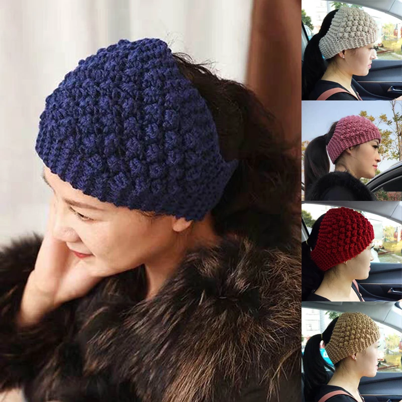 

1PC 3In1 Warmers Hat Headbands Pineapple Crochet Head Wraps Scarf Neckscarf Winter Girls Knitted Hat Ear Warmer