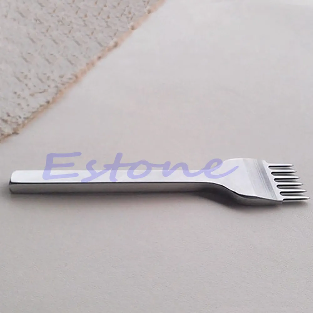 Кожанный инструмент дырокол для шнуровки сшивания 6 зубец 4 мм S08 Оптовая и Прямая