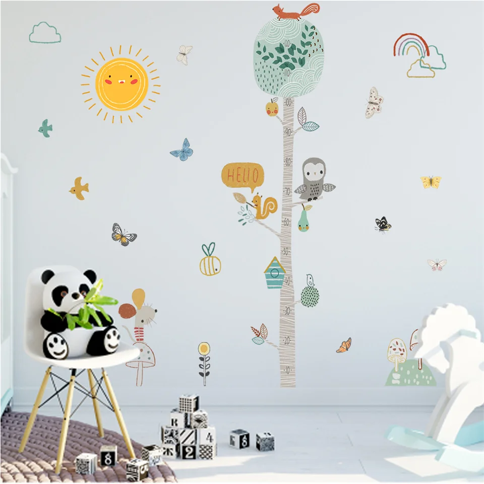 Детские комнаты Милая мультяшная девушка ребенок линейка для роста