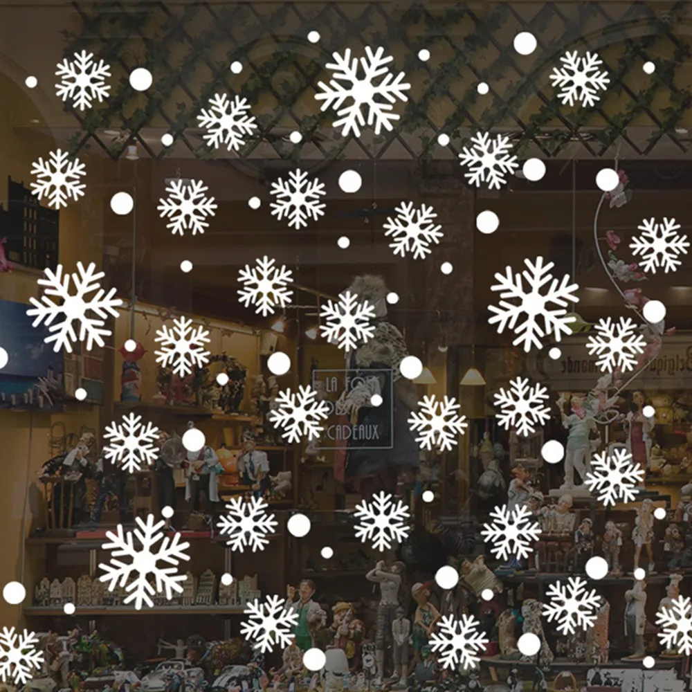 Счастливого Рождества снежинки стикеры на стену окна Детская комната Рождество