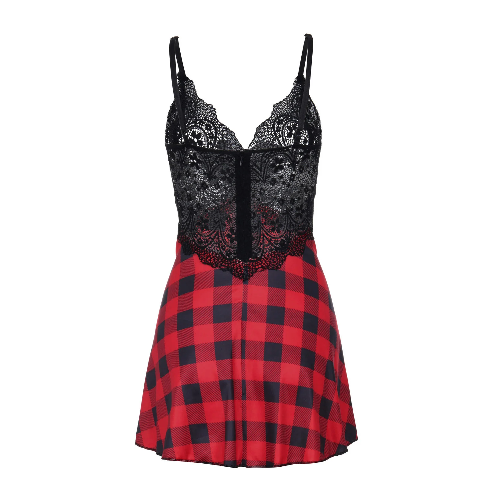 

Fashion Print Women's Dress V-neck Lace Sexy Night Dress Sleepwear Ladies Nightgown Sexy Backless Nightie Summer Nightwear 3XL