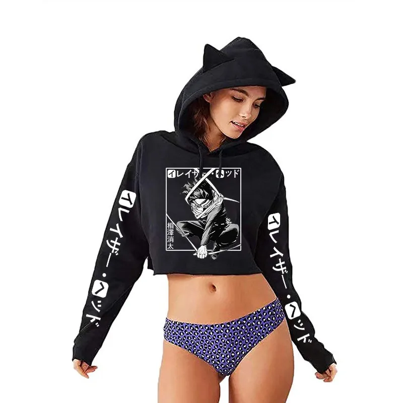 

Japan Anime My Hero Academia Funny Tops Eraser Head Shota Aizawa Hoodie Harajuku Streetwear for Women/Men Winter Crop Top Women