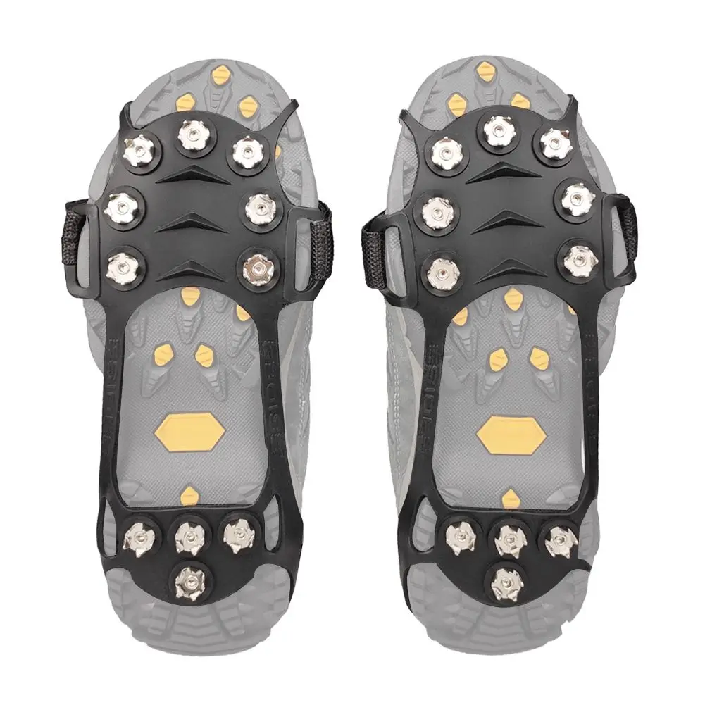 

1 Pair Outdoor Sports Anti Slip Shoe Spikes Snow Ice Anti-Skid Crampons 11 Studs Skiing Shoes Spiked Shoes
