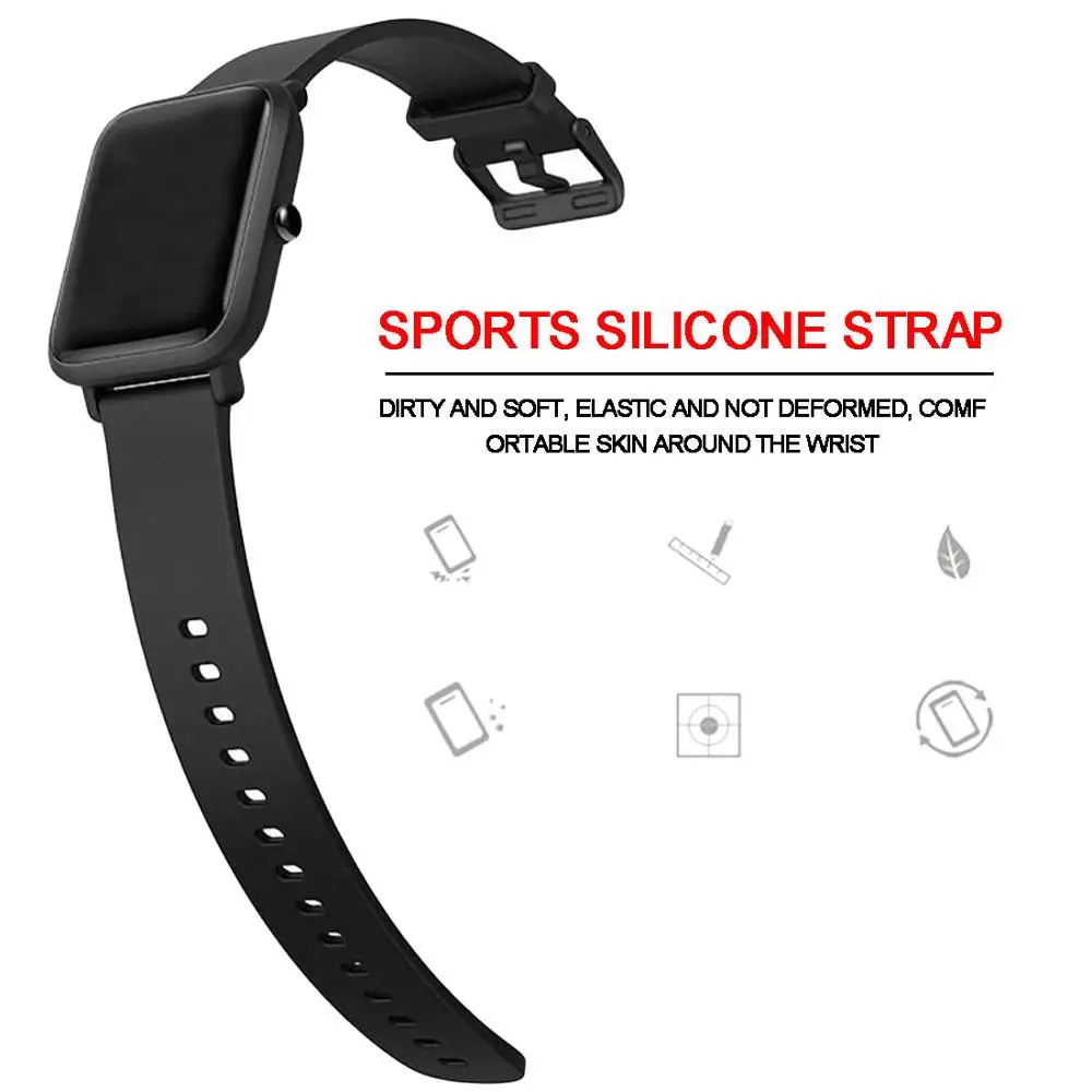 20mm Silicone Wrist Watch Band Strap for Xiaomi Huami Amazfit Bip BIT PACE Lite Sports Bracelet Smart Watches Accessories