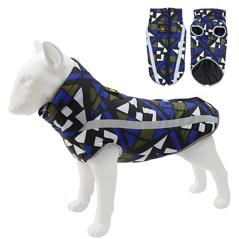 

Winter Warm Dog Clothes Waterproof Pet Padded Vest Puppy Dog Coat Jacket Reflective Pet Clothes Overalls For Small Big Dogs