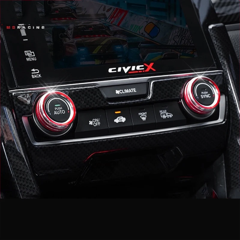 Стайлинг автомобиля регулирующее кольцо для кондиционера Honda Civic 2016 2017 2018 2019 2020 2021