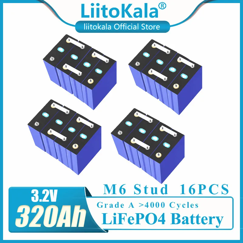 

Аккумуляторы LiitoKala, 3,2 в, Ач, Lifepo4, Ач, 16 шт.