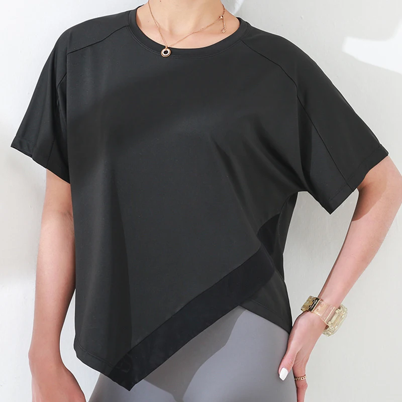 

Alo Yoga Summer Style Women's Four-color Short Sleeve Loose Breathable Sports Top Fitness Gym Running Yoga T954