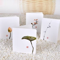 chinese style greeting cards with envelop creative mini invitations birthday party business message bamboo plum flowers elegant