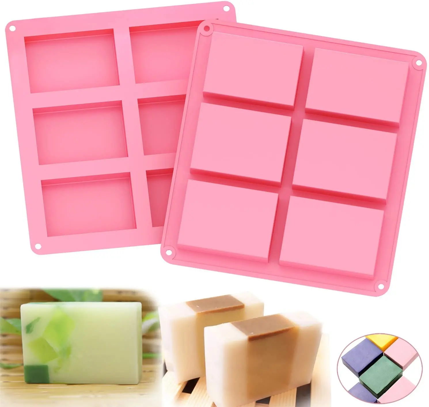6 полостей силиконовые формы для мыла Набор изготовления прямоугольная