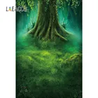 Laeacco зеленый фон для фотосъемки со старым деревом травой мечтательные вечерние фоны для фотосъемки новорожденных
