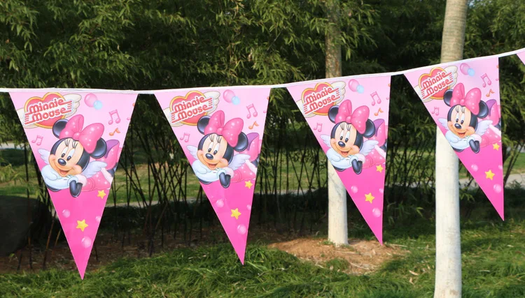 Minnie flag 34 ''большие в форме головы Микки Фольга надувные шары Mickey Мышь на день рождения надувные шарики Baby Shower День рождения украшения для детей - Цвет: Minnie flag