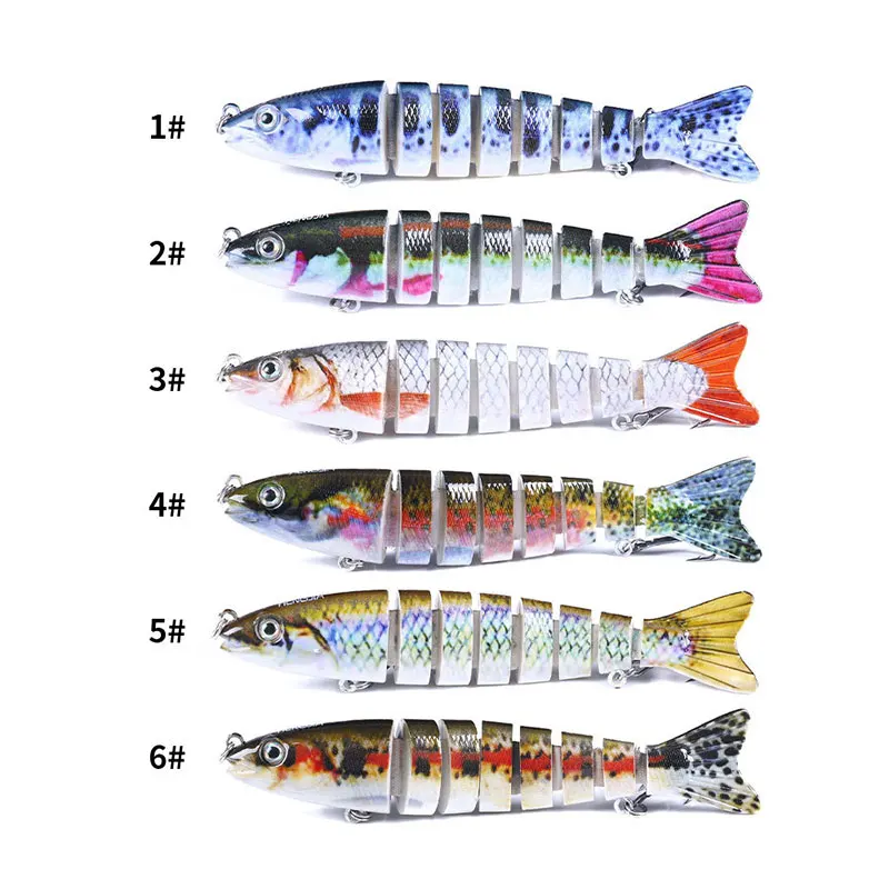

14cm Electric Lures Robotic Swimming Fishing USB Rechargeable LED Light 4-Section Wobbler Multi Jointed Fishing Tackle Y