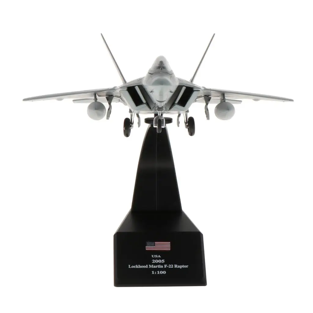 

1:100th Scale Metal F-22 Fighter Aircraft Diecast Model Home Decor