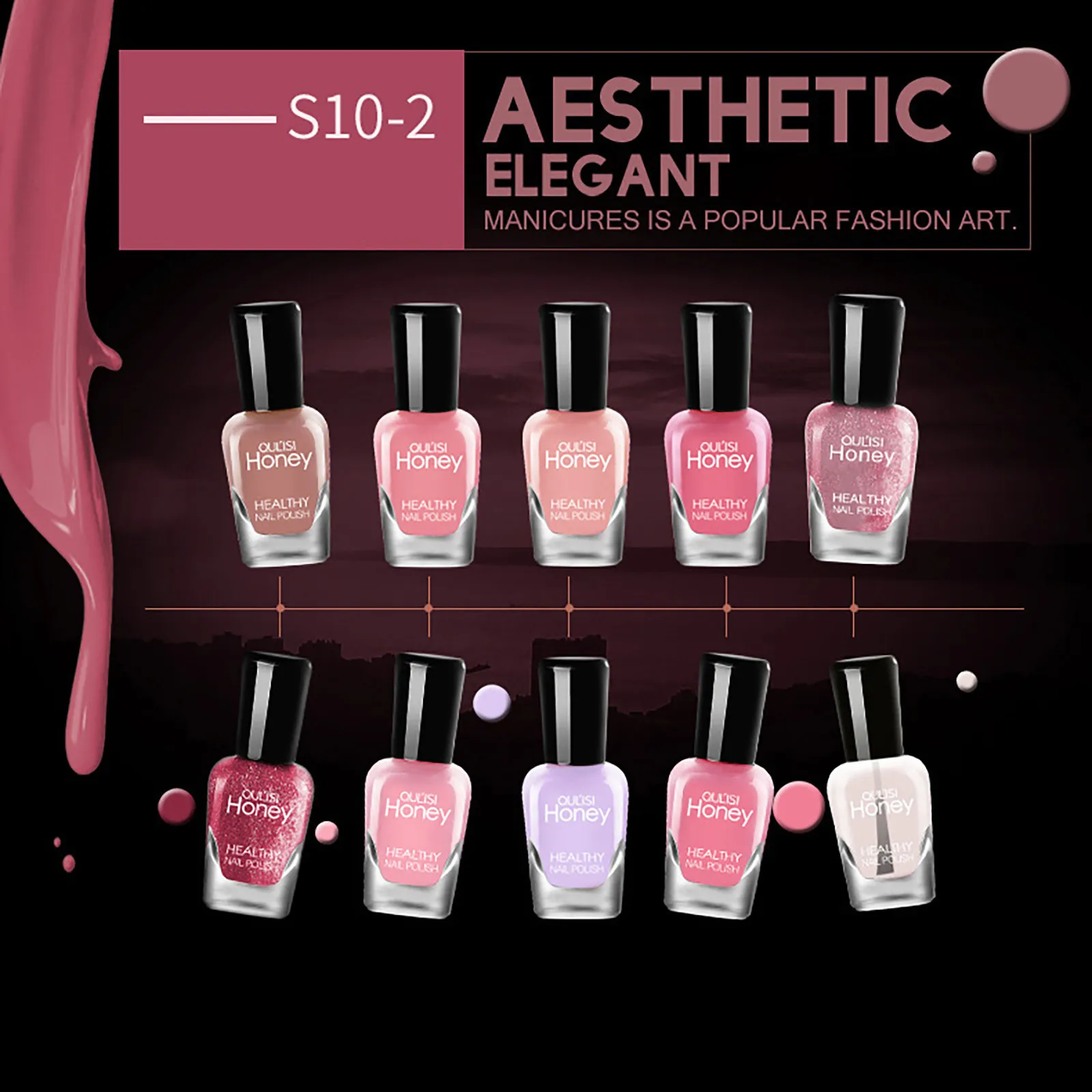 

Nail Polish Set Quick-Drying Peelable Tearable Nail Polish 5ML * 10 Bottles Nail Polish Gel Nail Polish