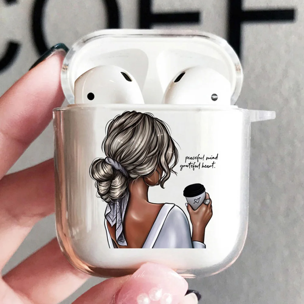 Cover For Apple Airpods 1 2 Case Earphone Coque Soft Protector Fundas Airpods Pro Air Pods 3 Covers Earpods Drinking Coffee Girl