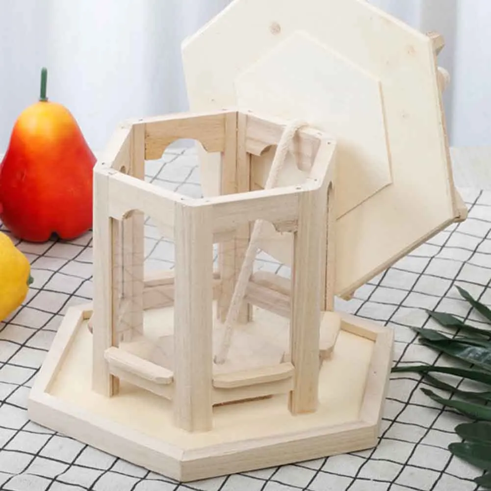 Шестигранные наружные садовые колоды для дома Легкая установка двора с крышей