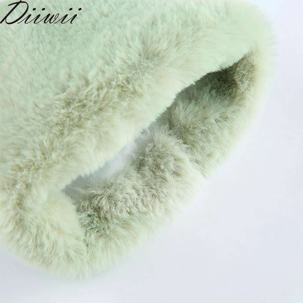 

DiiWii Female Woman Denim Jacket For Girls Fall Winter Fashion Black Jacket Detachable Fur Collar Jacket