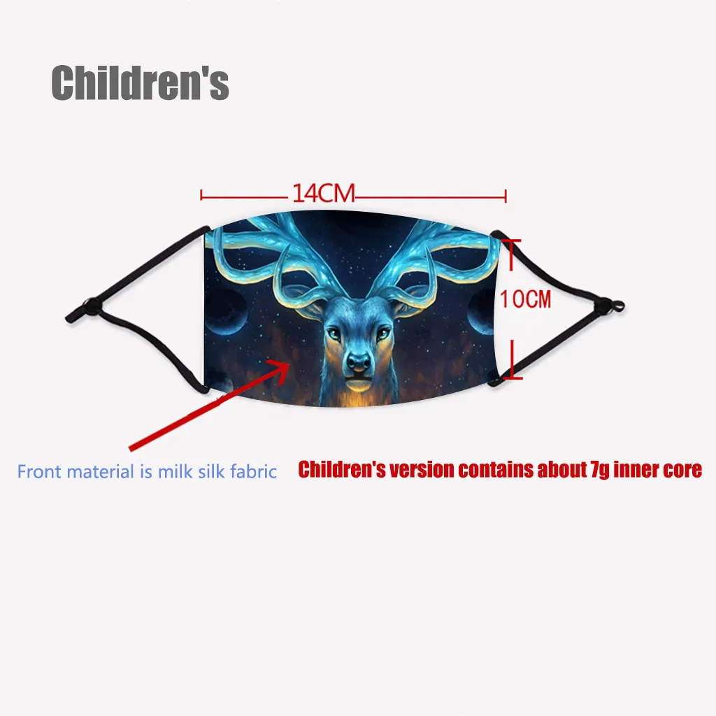 

Kids 3D Print Cotton Masks Reusable Pm2.5 Mouth-muffle Face Mask For Party Child Oudoor Dust-Proof Mask Washable Mondkapjes