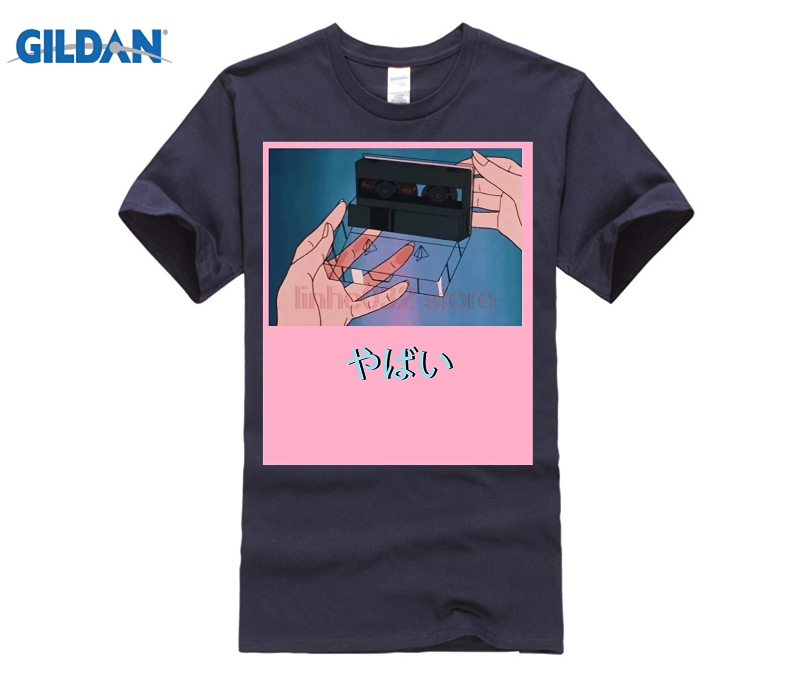 GILDAN YABAI SLANG TAPE эстетика VAPORWAVE Япония скейт 4 Чан 2018 летняя новая брендовая футболка