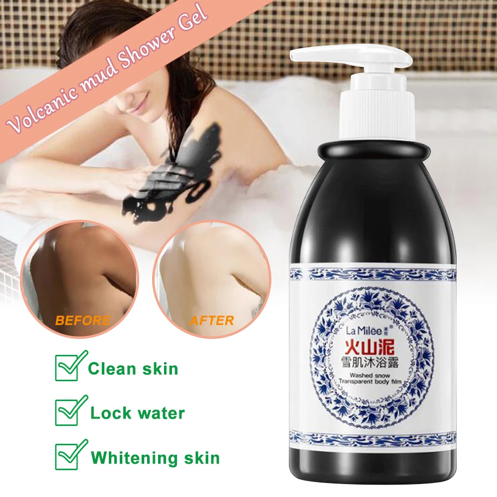 

Whitening Body Volcanic Mud Shower Gel Whole Body Fast Whitening Body Wash Remove Gel Brightening Moisturizing Body Care 250ML