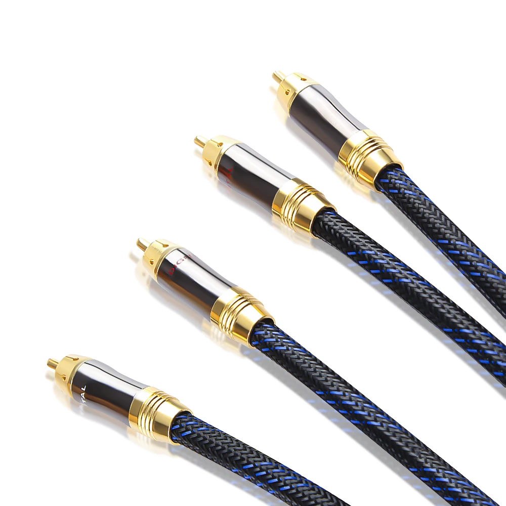 hifi 1m1 5m2m3m5m hifi 2 phono rca to twin phono cable stereo audio cable 2 rca male to 2 rca male audio stereo cable free global shipping