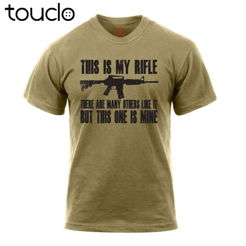 Модная летняя футболка с надписью This Is My rifle в стиле милитари 2 ой сторон рисунком