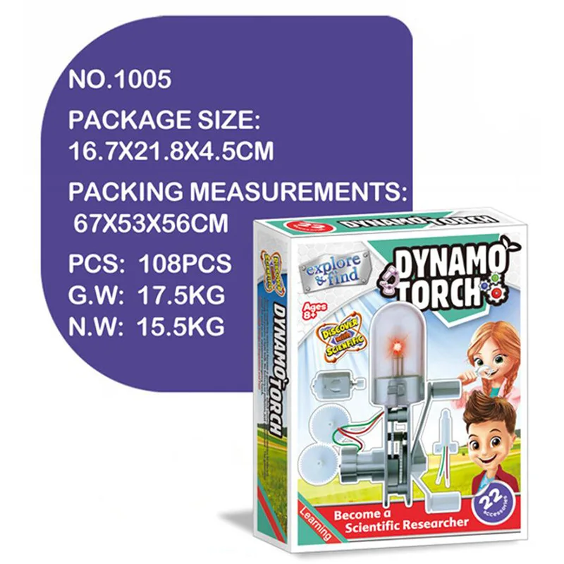 Flashlight Lab Toy Education Series Physics Generator Children Experiment Circuit Teaching Science Projects for Kids stem toys | Игрушки и