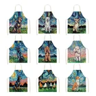 Картина маслом, с изображением неба, собаки, выпечка, искусство для женской кухни, кухонный фартук, Детский фартук