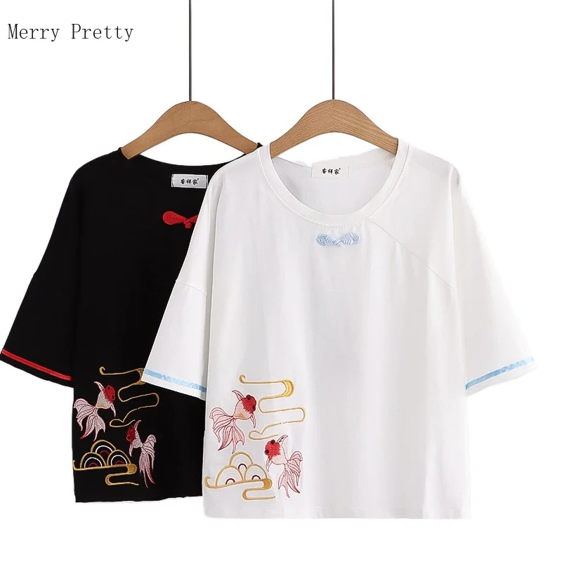 

Harajuku Cartoon Embroidery Casual Pullover T-Shirts Women 2021 Summer Short Sleeve O-neck Korean Fashion Female Graphic Tops