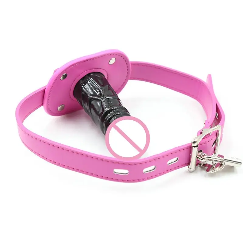 Кожаная заглушка для рта реалистичный фаллоимитатор кляп инструмент связывания