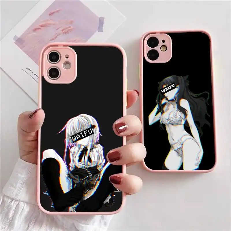 

Популярный чехол для телефона Hentai в стиле Харадзюку С аниме девушкой для iphone 13 12 11 xr xs x 7 8 pro max светло-розовый мягкий силиконовый прозрачный ч...