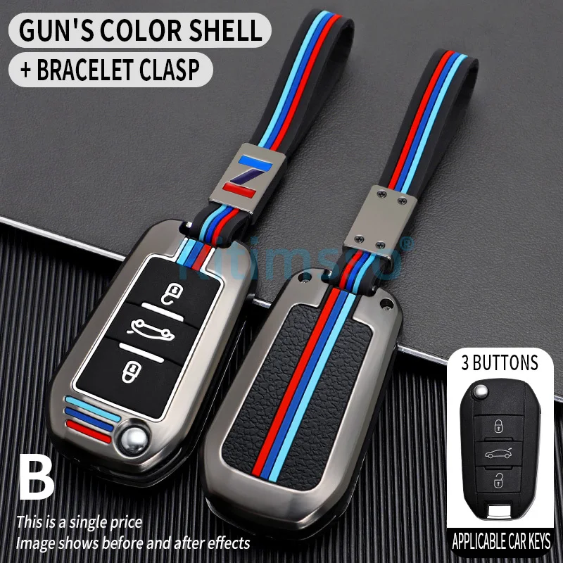 

Car Remote Key Case Cover for Peugeot 208 308 408 508 307 2008 3008 4008 Citroen Scratch-resistant Button Protect Shell Holder